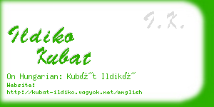 ildiko kubat business card